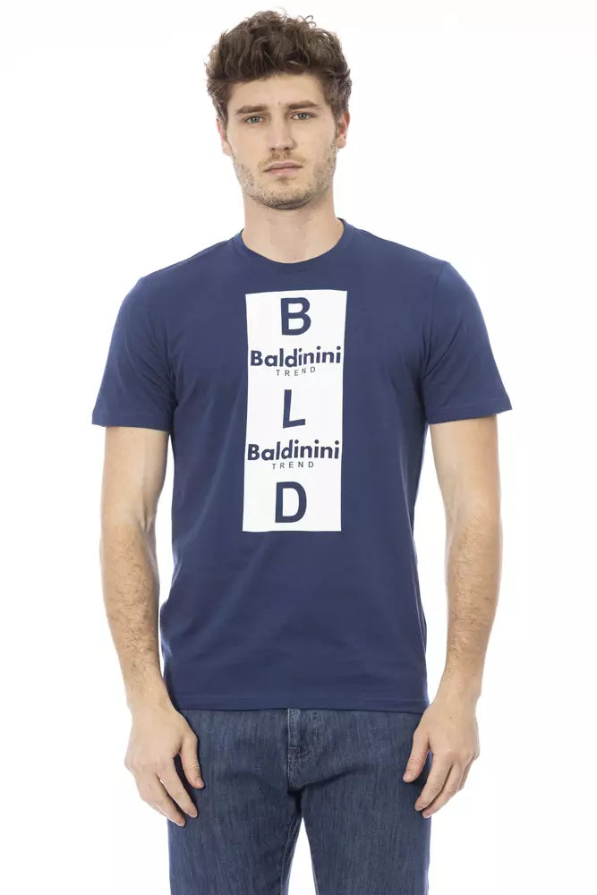 Ανδρικό μπλουζάκι Baldinini Trend Blue Cotton
