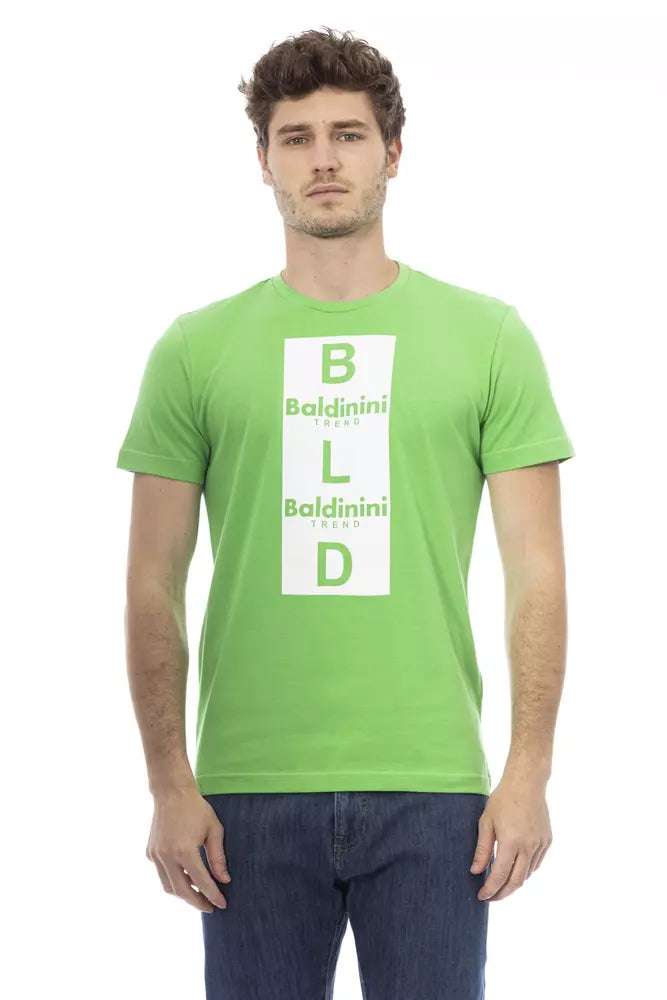 Ανδρικό μπλουζάκι Baldinini Trend πράσινο βαμβακερό