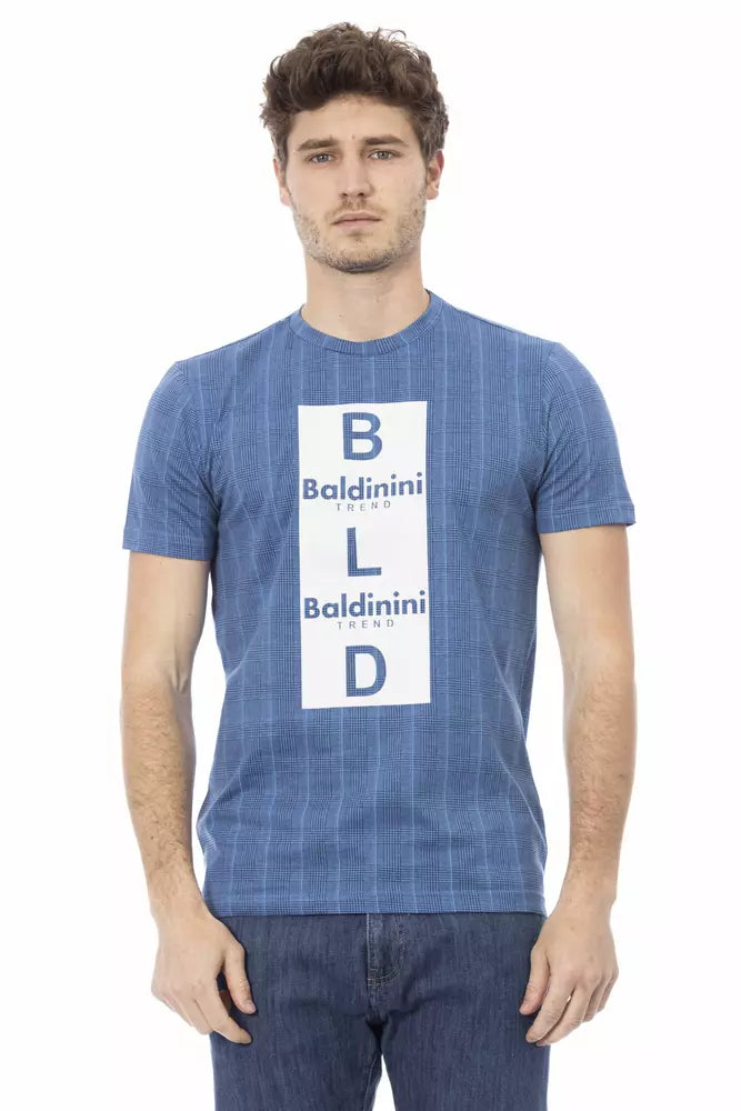 Ανδρικό μπλουζάκι Baldinini Trend Light Blue Cotton