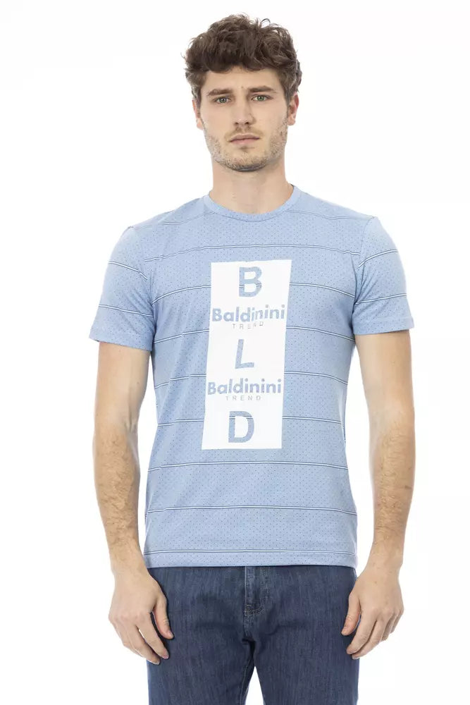 Ανδρικό μπλουζάκι Baldinini Trend Light Blue Cotton