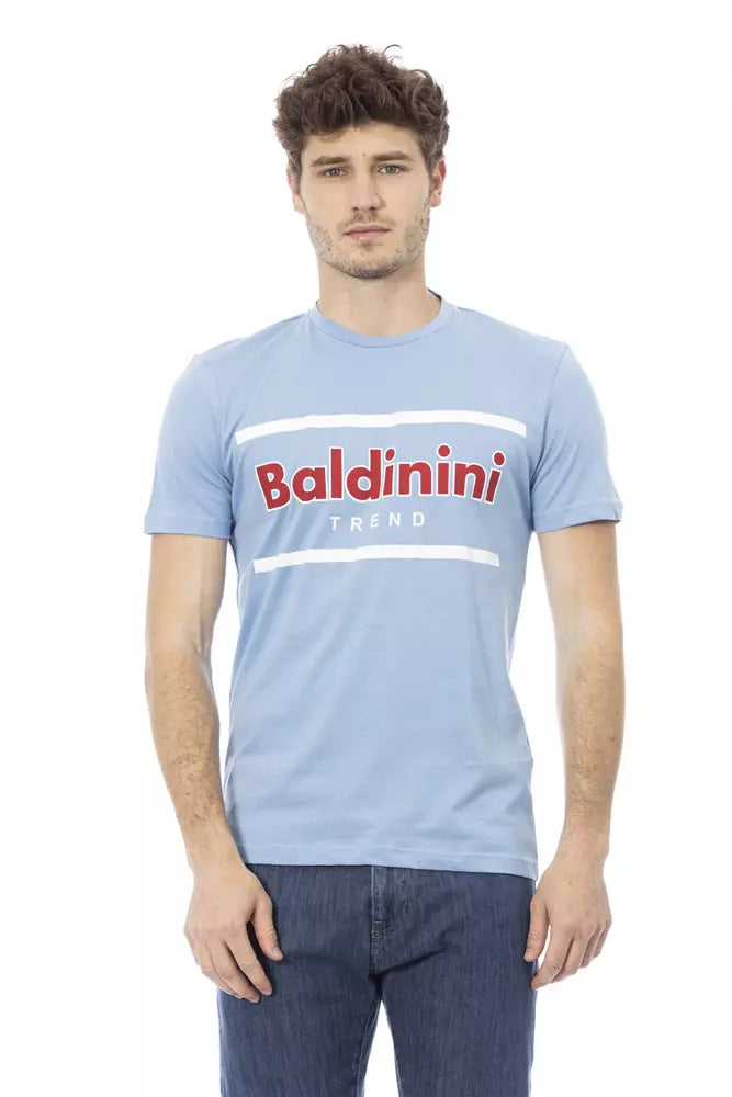 Ανδρικό μπλουζάκι Baldinini Trend Light Blue Cotton