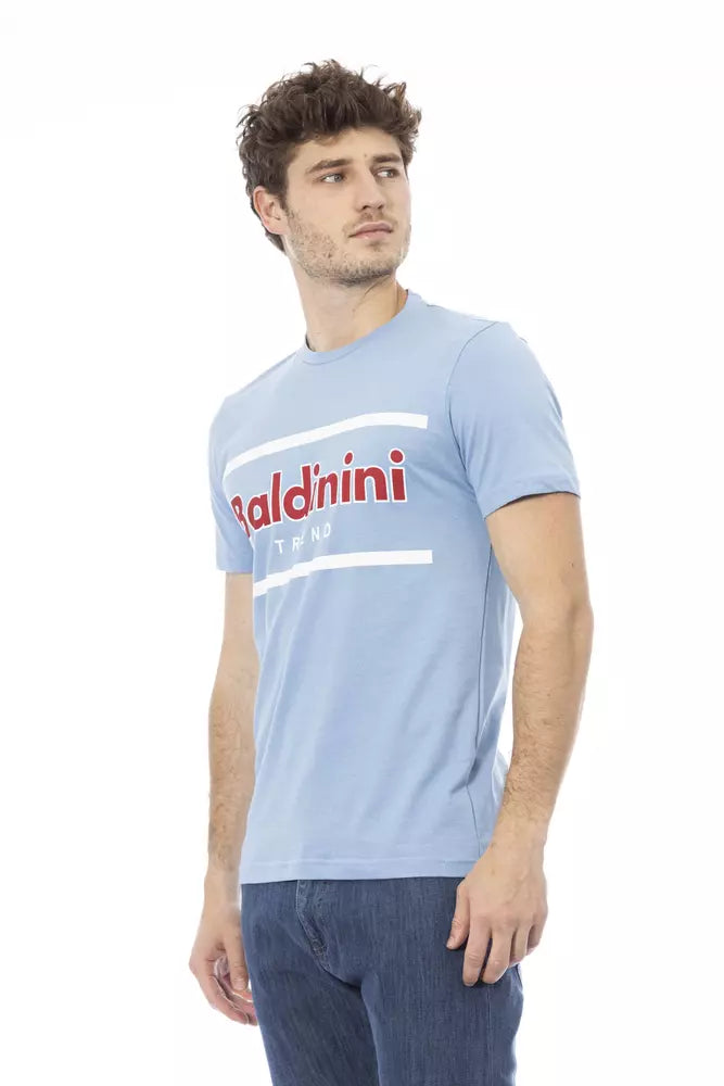 Ανδρικό μπλουζάκι Baldinini Trend Light Blue Cotton