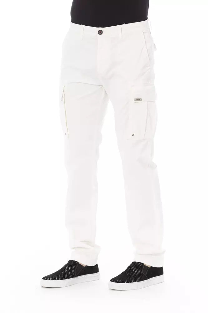 Baldinini Trend White Cotton Ανδρικό παντελόνι Cargo