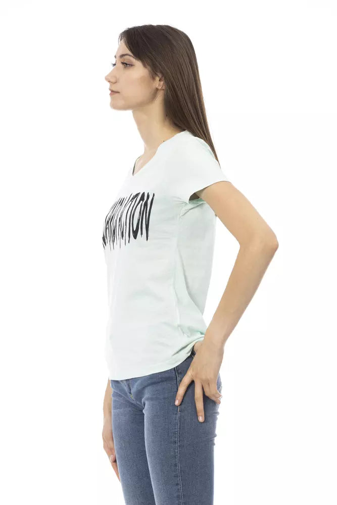Γυναικείο βαμβακερό τοπ Trussardi Action Light Blue