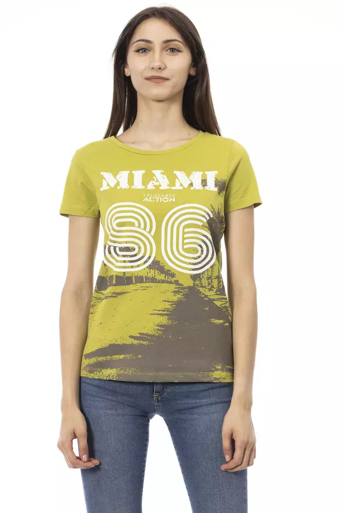 Trussardi Action "Green Cotton Women T-Shirt"