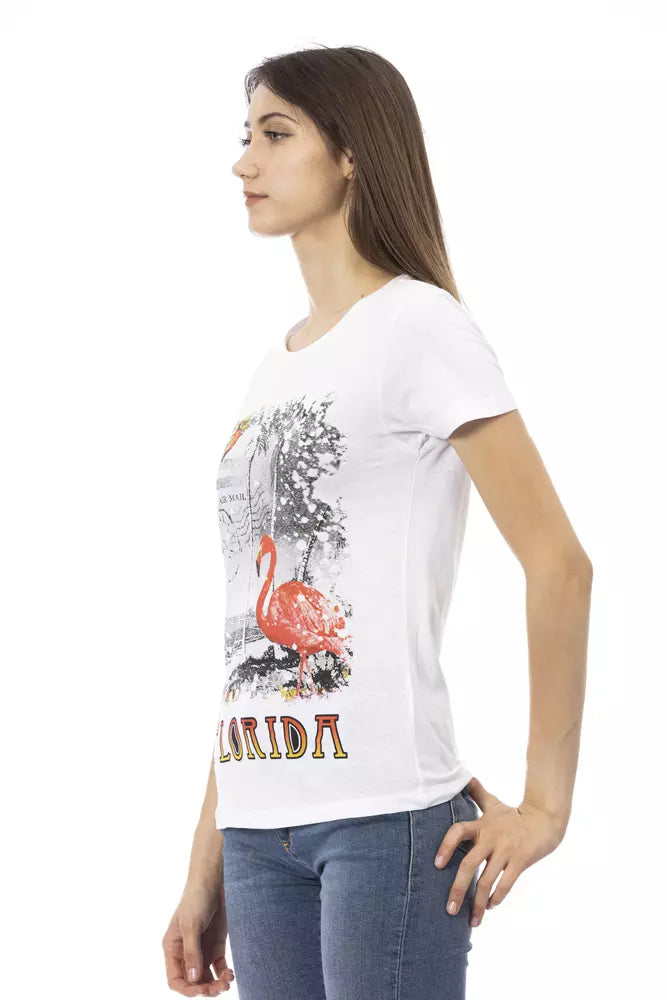 Trussardi Action Λευκό Βαμβακερό Γυναικείο Μπλουζάκι