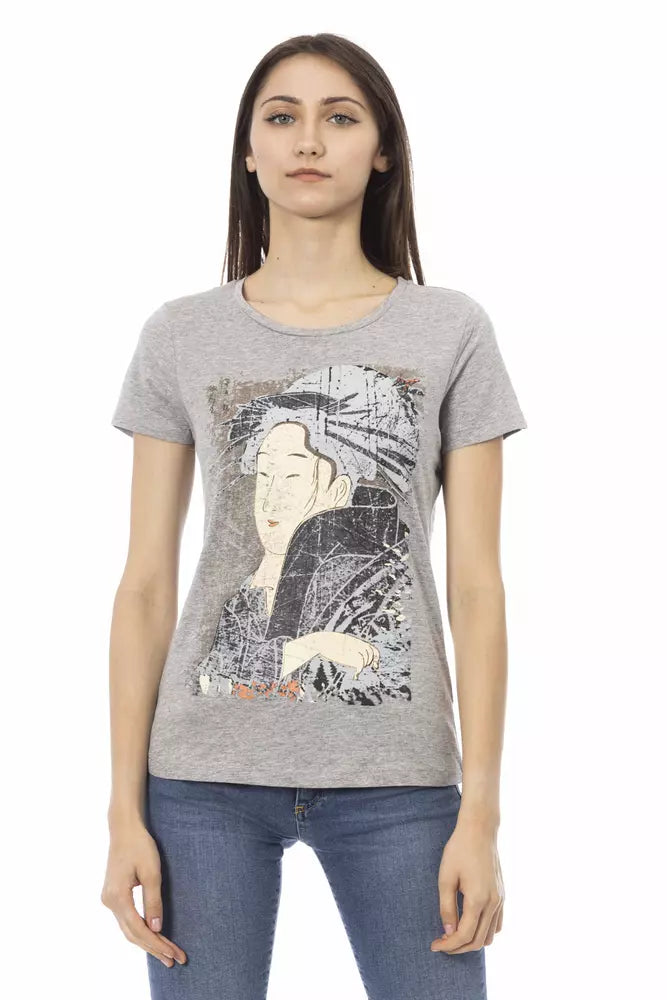 Γυναικείο τοπ Trussardi Action Grey Cotton