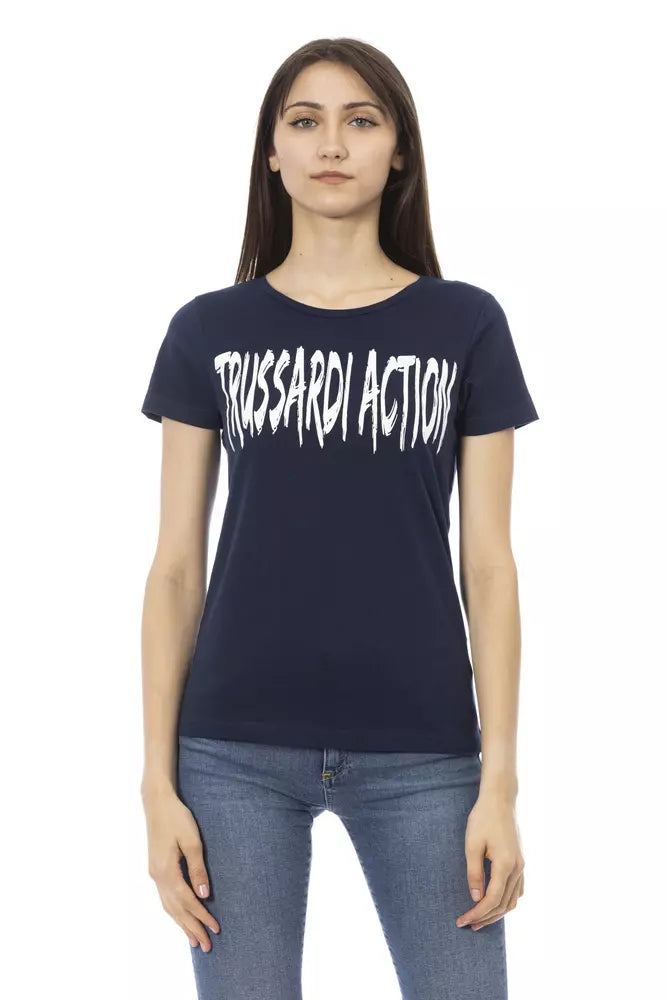 Γυναικεία μπλούζα Trussardi Action Blue Cotton