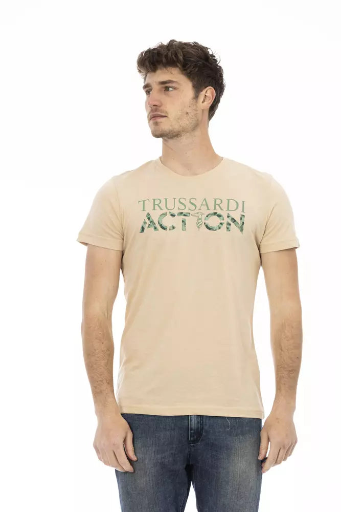 Ανδρικό μπλουζάκι Trussardi Action Beige Cotton