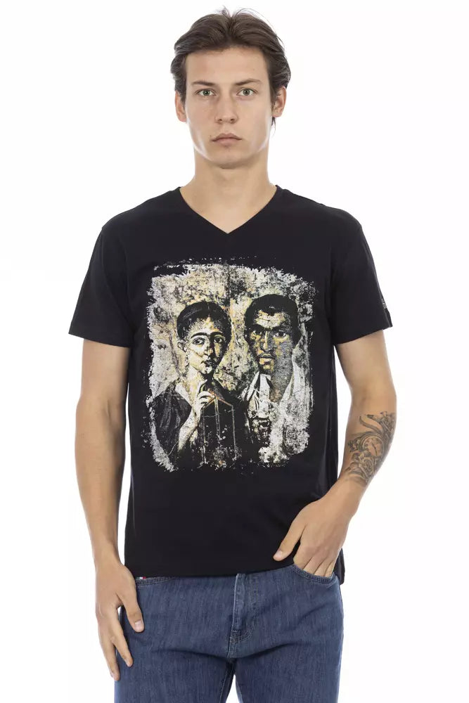 Ανδρικό T-Shirt Trussardi Action Μαύρο βαμβακερό