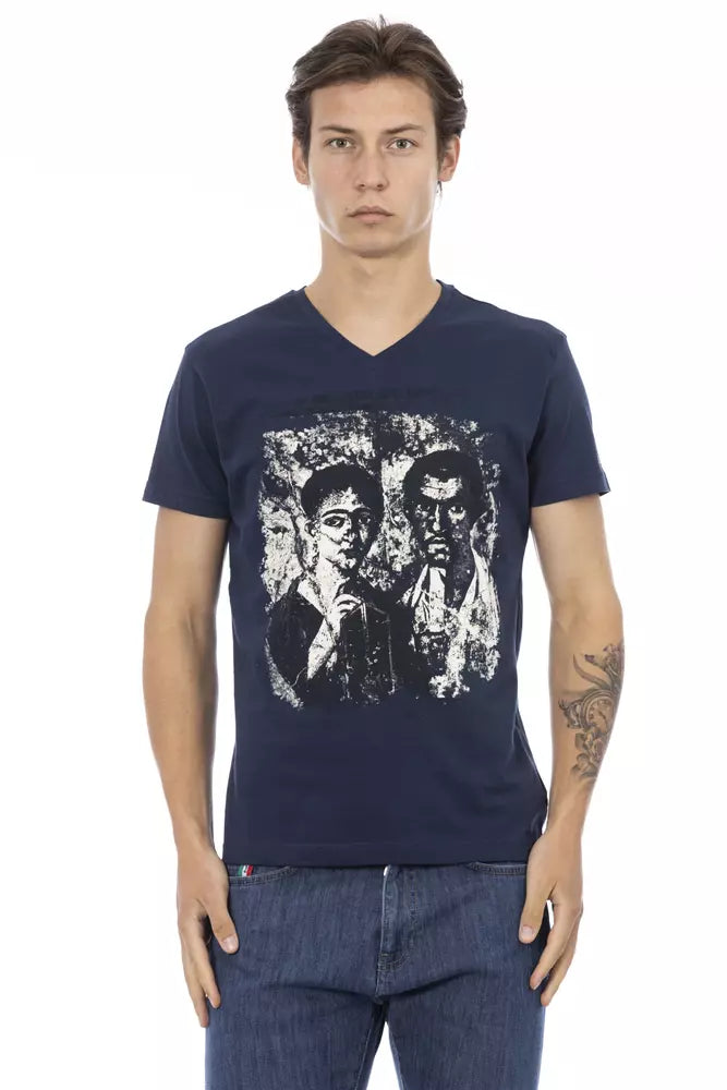 Ανδρικό T-shirt Trussardi Action Blue Cotton