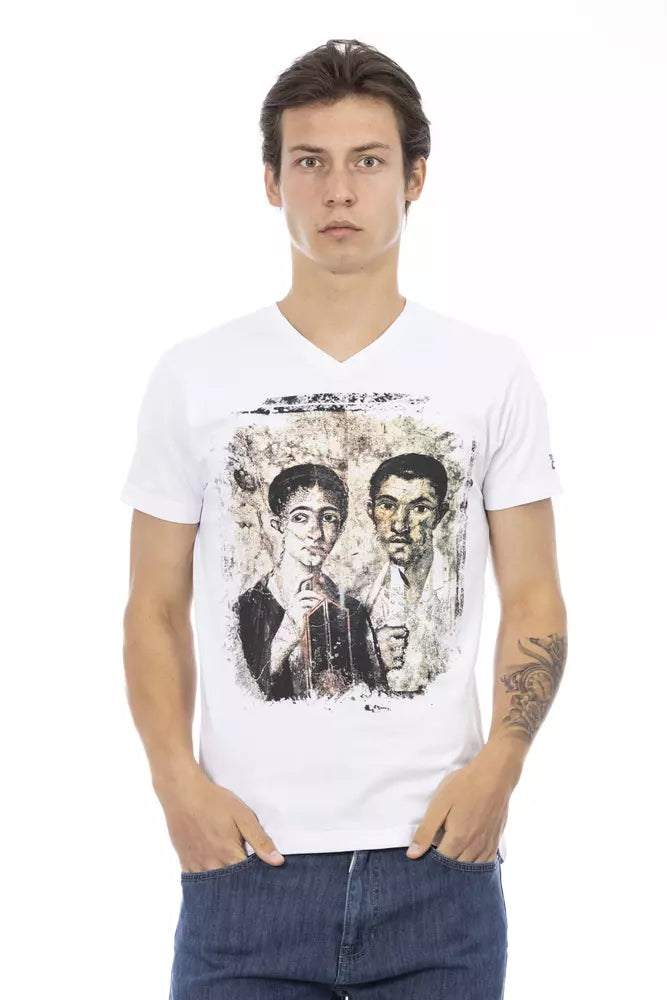 Ανδρικό μπλουζάκι Trussardi Action White Cotton