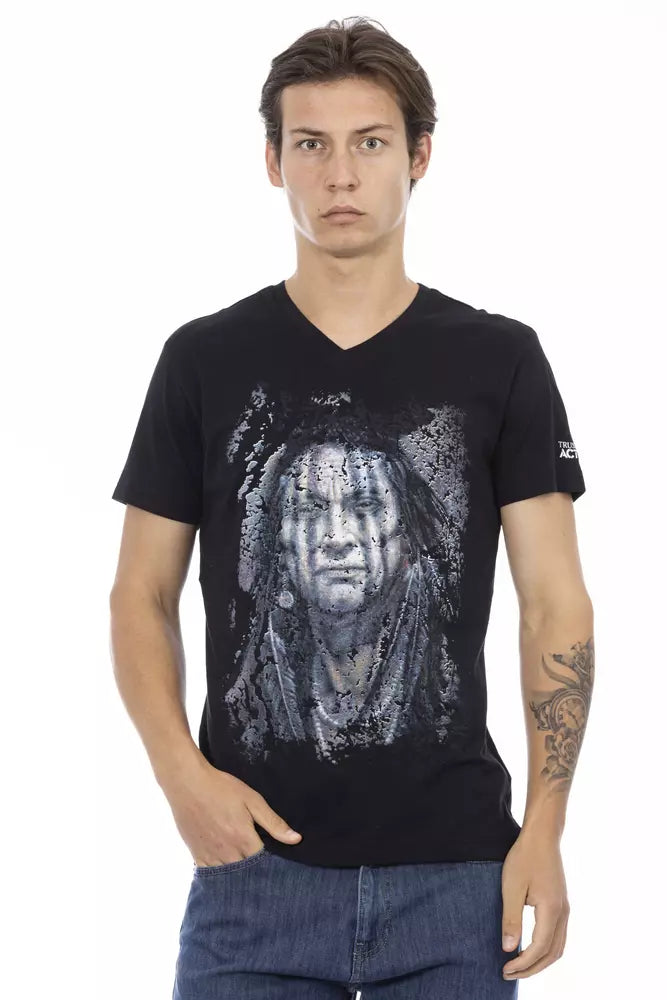Ανδρικό T-Shirt Trussardi Action Μαύρο βαμβακερό
