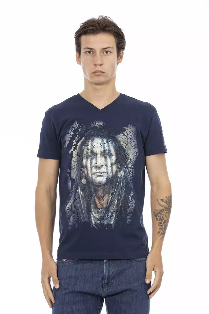 Ανδρικό T-Shirt Trussardi Action Blue Cotton