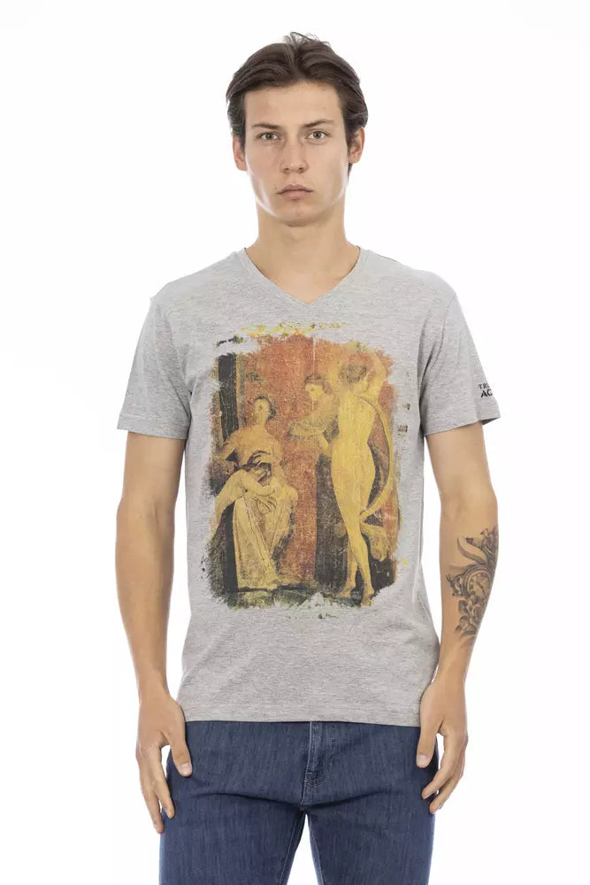 Ανδρικό μπλουζάκι Trussardi Action Grey Cotton