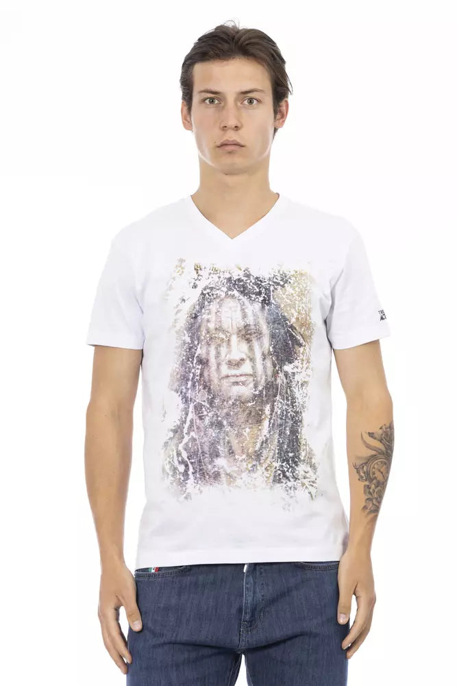 Ανδρικό μπλουζάκι Trussardi Action White Cotton