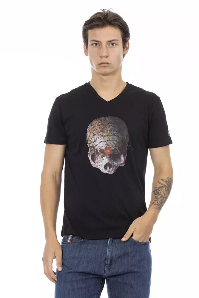 Ανδρικό T-shirt Trussardi Action Μαύρο βαμβακερό