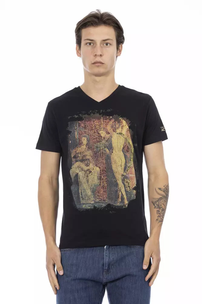 Ανδρικό T-shirt Trussardi Action Μαύρο βαμβακερό
