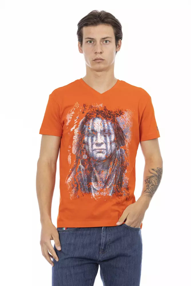 Ανδρικό μπλουζάκι Trussardi Action Orange Cotton