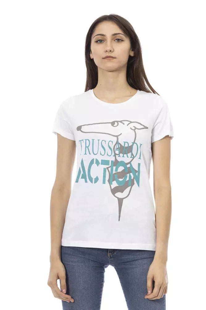 Γυναικείο τοπ Trussardi Action White Cotton