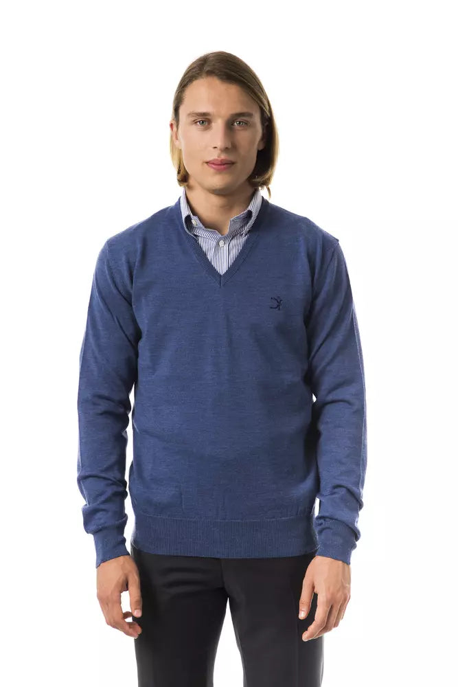 Ανδρικό πουλόβερ Uominitaliani Blue Merino Wool