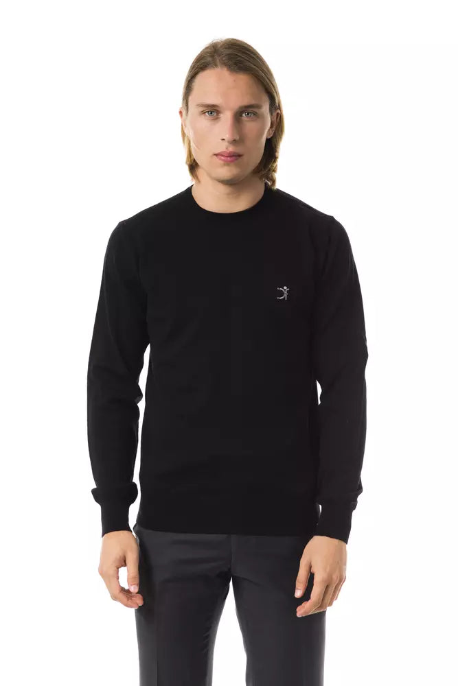 Ανδρικό πουλόβερ Uominitaliani Black Merino Wool