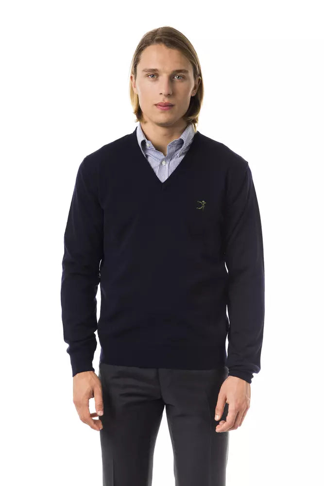 Ανδρικό πουλόβερ Uominitaliani Blue Merino Wool