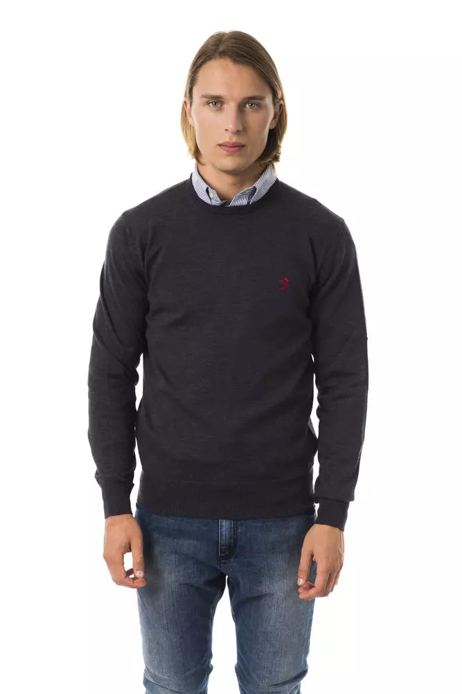 Ανδρικό πουλόβερ Uominitaliani Grey Merino Wool