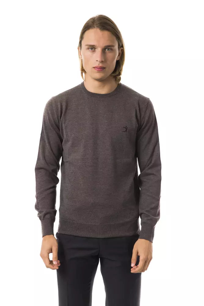 Ανδρικό πουλόβερ Uominitaliani Grey Merino Wool