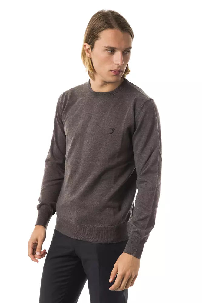 Ανδρικό πουλόβερ Uominitaliani Grey Merino Wool