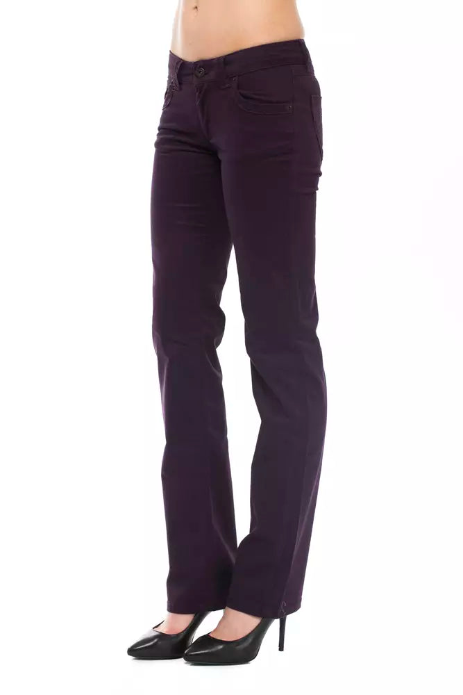 Ungaro Fever Purple Cotton Women's Pants