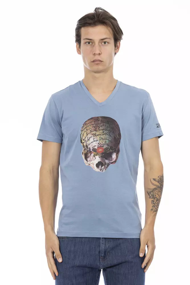 Ανδρικό μπλουζάκι Trussardi Action Light Blue Cotton