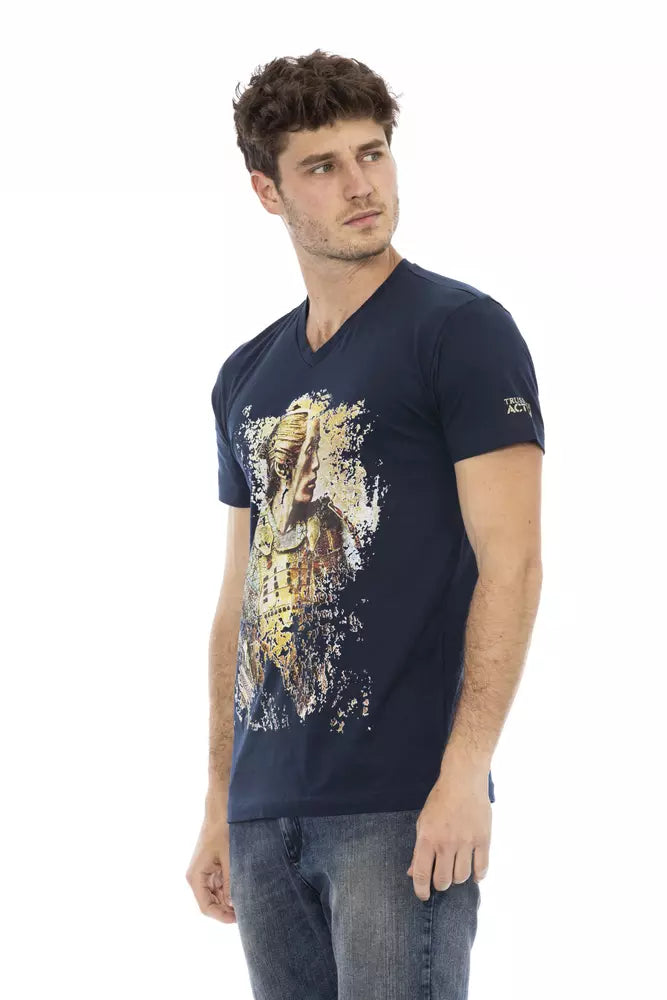 Ανδρικό T-shirt Trussardi Action Blue Cotton