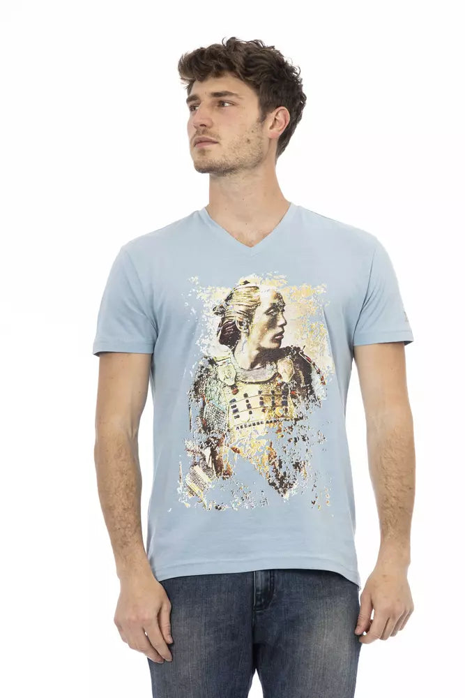 Ανδρικό μπλουζάκι Trussardi Action Light Blue Cotton