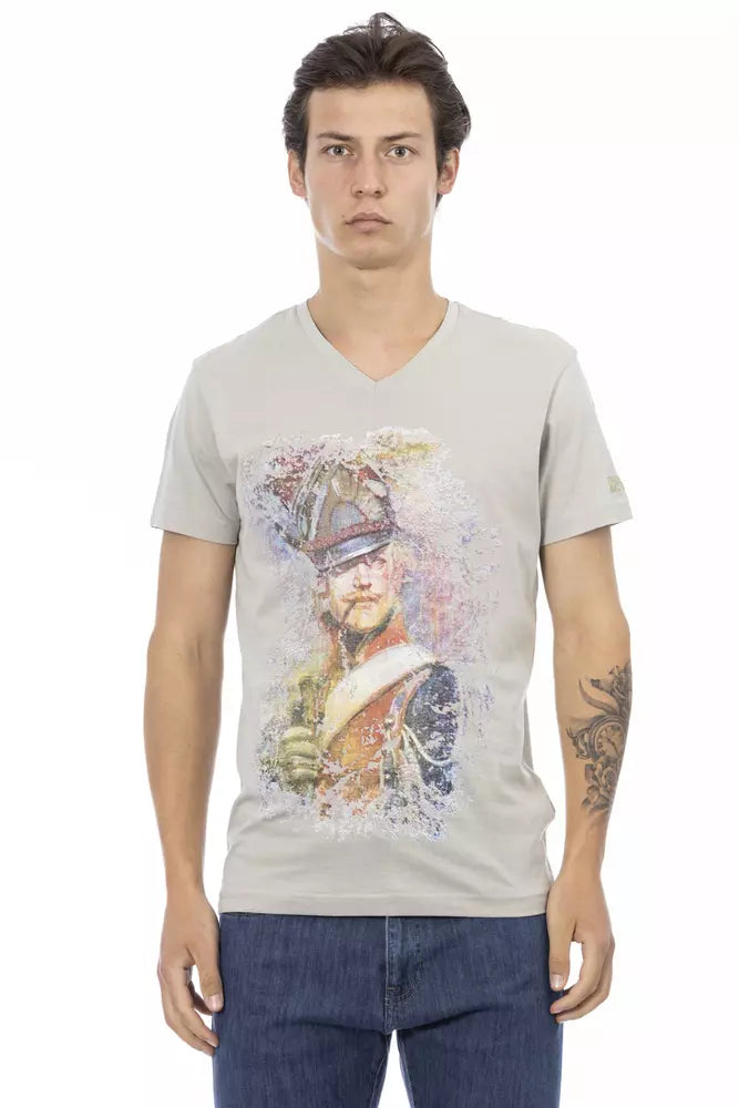 Ανδρικό μπλουζάκι Trussardi Action Grey Cotton