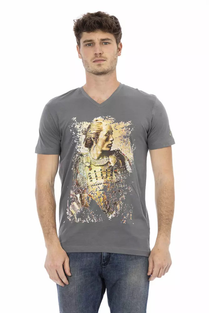 Ανδρικό μπλουζάκι Trussardi Action Grey Cotton