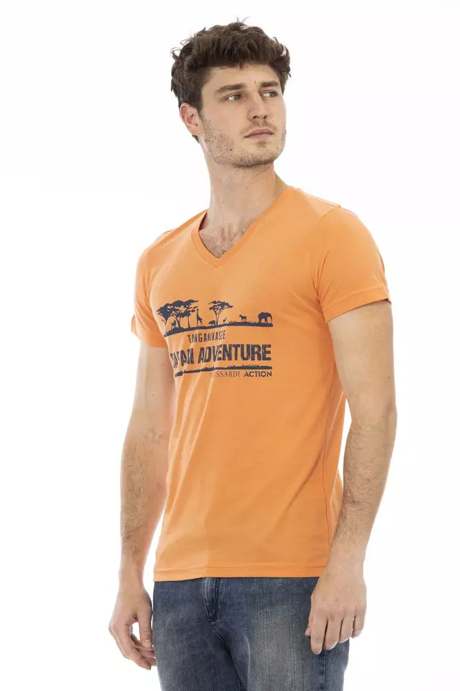 Ανδρικό μπλουζάκι Trussardi Action Orange Cotton