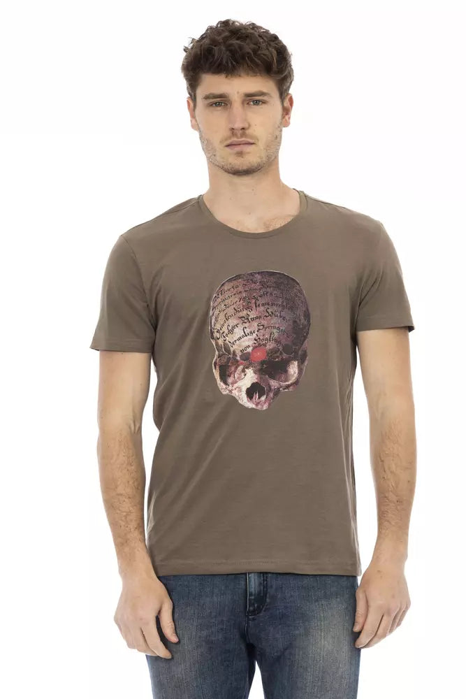 Ανδρικό μπλουζάκι Trussardi Action Brown βαμβακερό