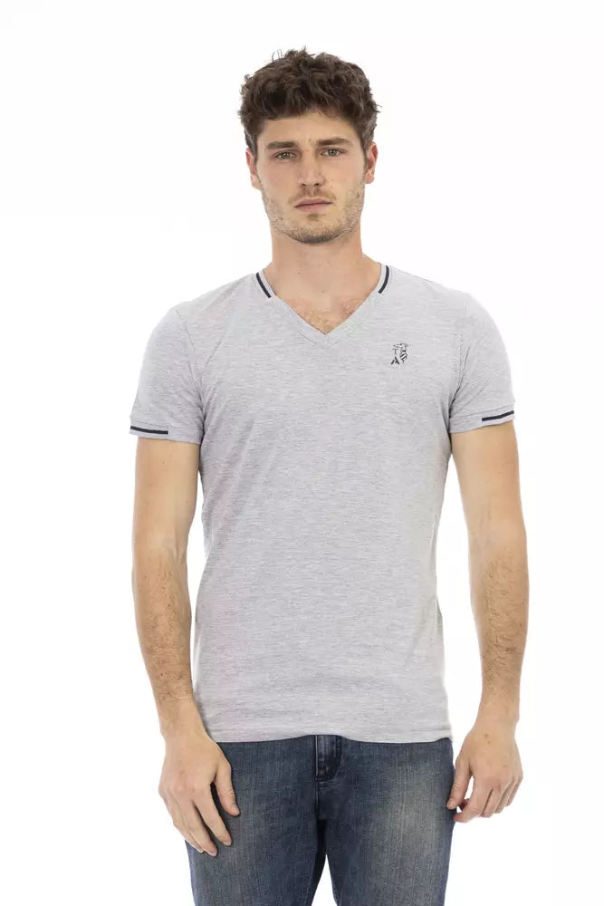 Ανδρικό μπλουζάκι Trussardi Action Grey Cotton