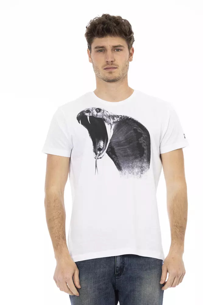 Ανδρικό μπλουζάκι Trussardi Action White Cotton