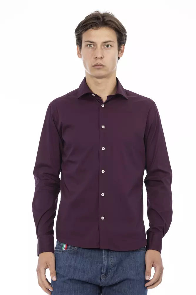 Ανδρικό πουκάμισο από βαμβάκι Baldinini Trend Bordeaux