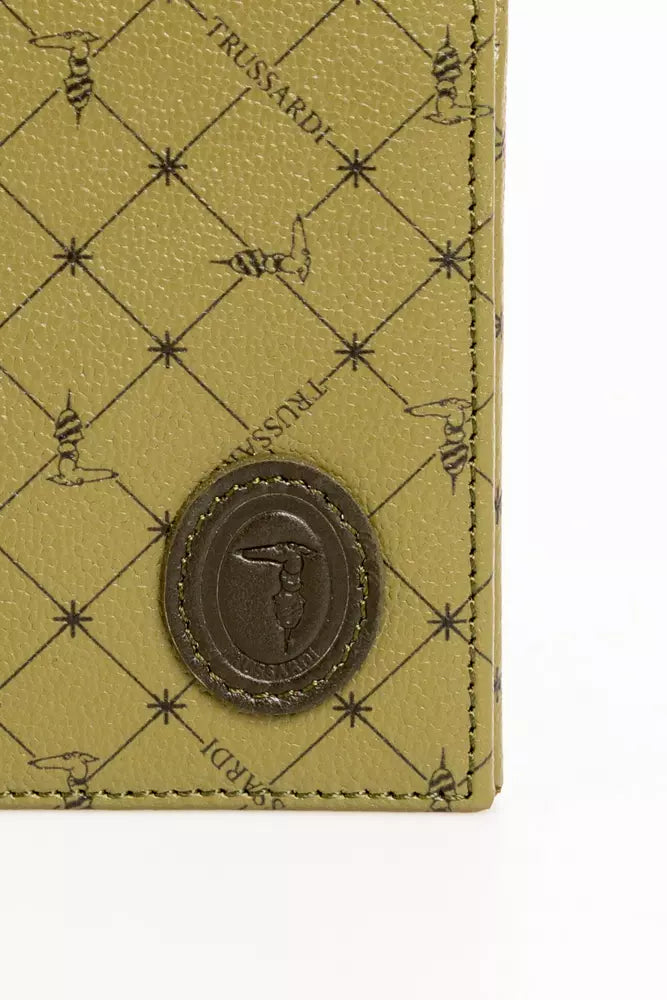Ανδρικό πορτοφόλι Trussardi Green Leather