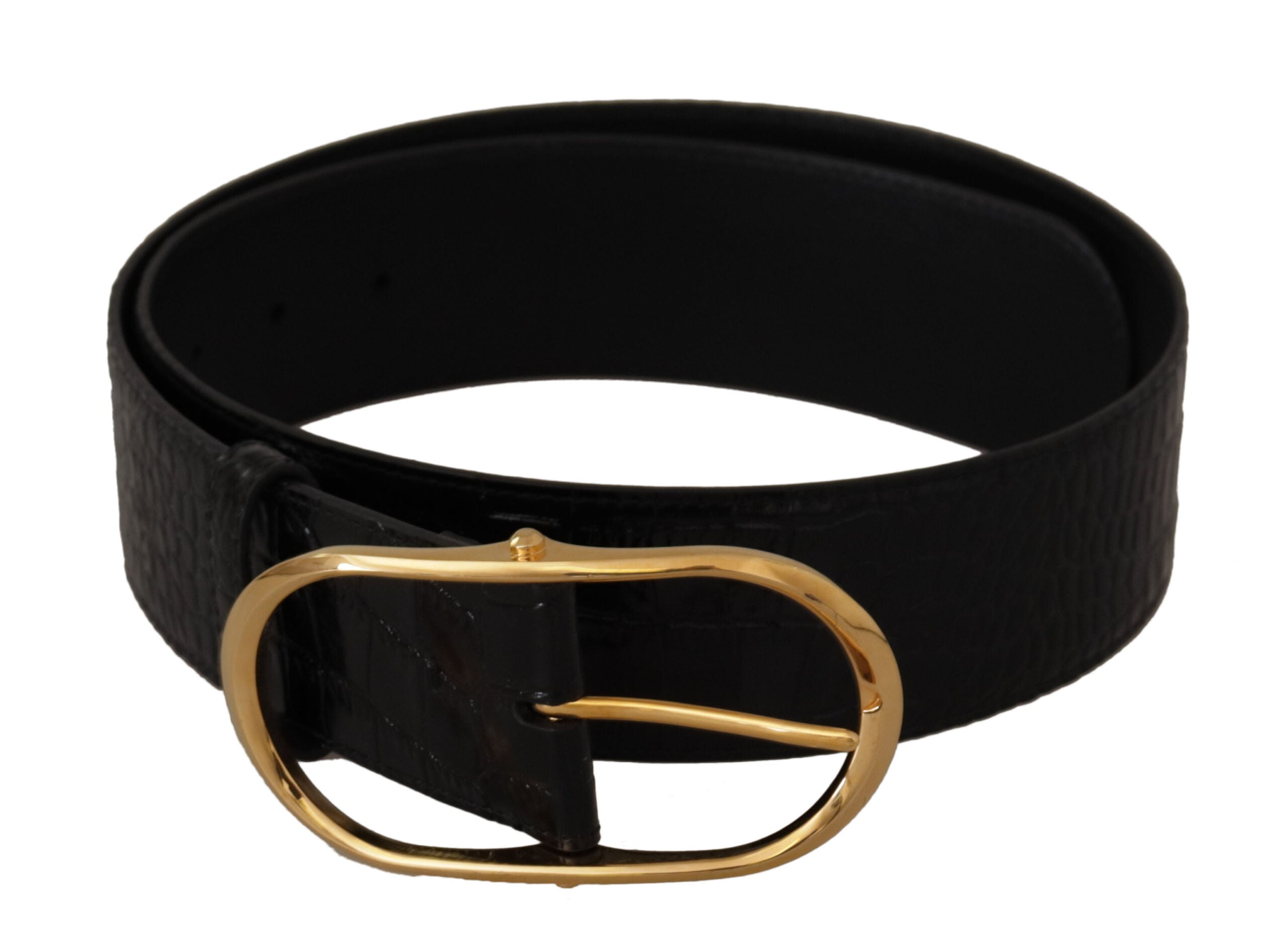 Dolce &amp; Gabbana Chic μαύρη δερμάτινη ζώνη με λογότυπο
