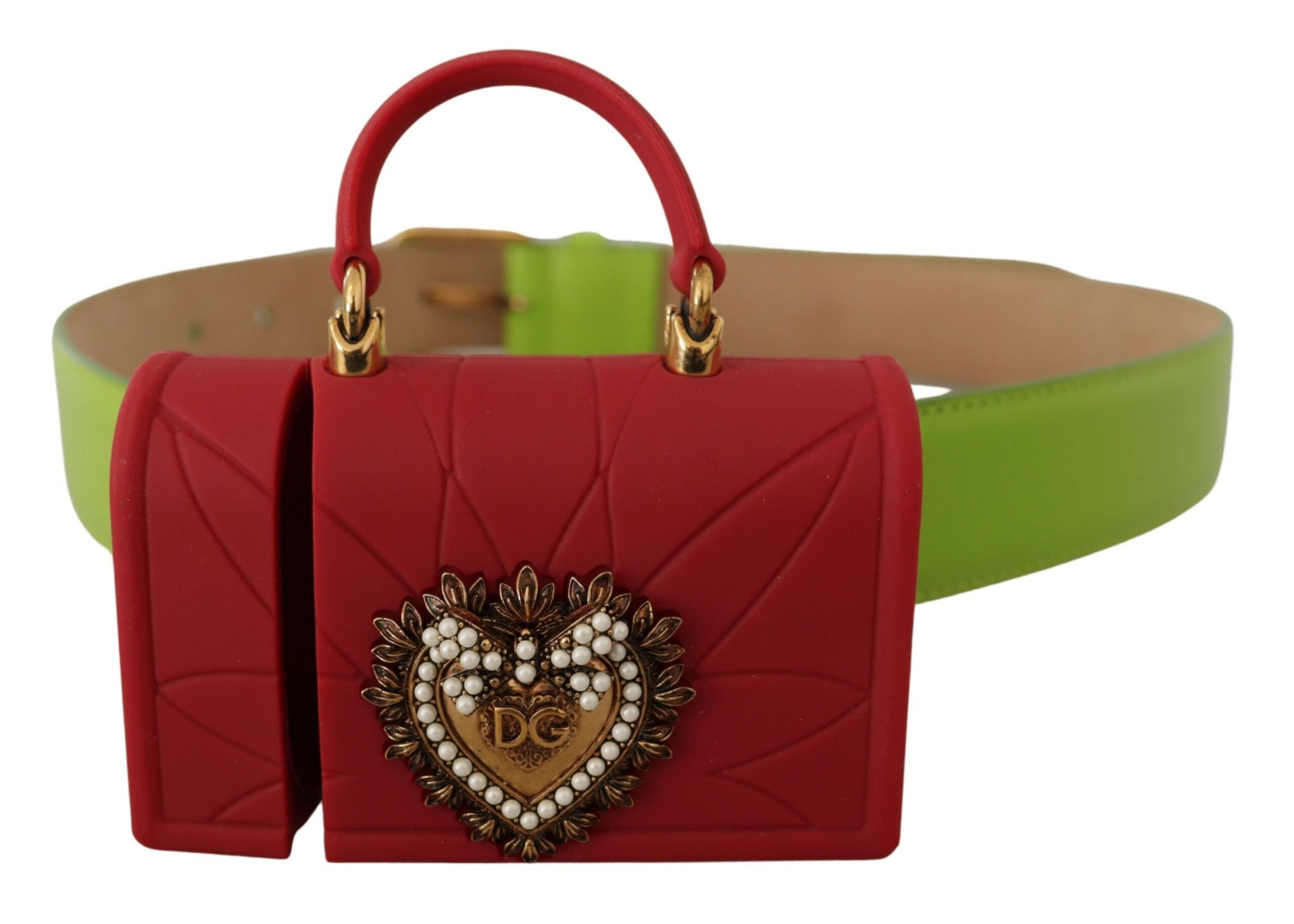 Κομψή δερμάτινη ζώνη Dolce &amp; Gabbana με αξεσουάρ μίνι τσάντας
