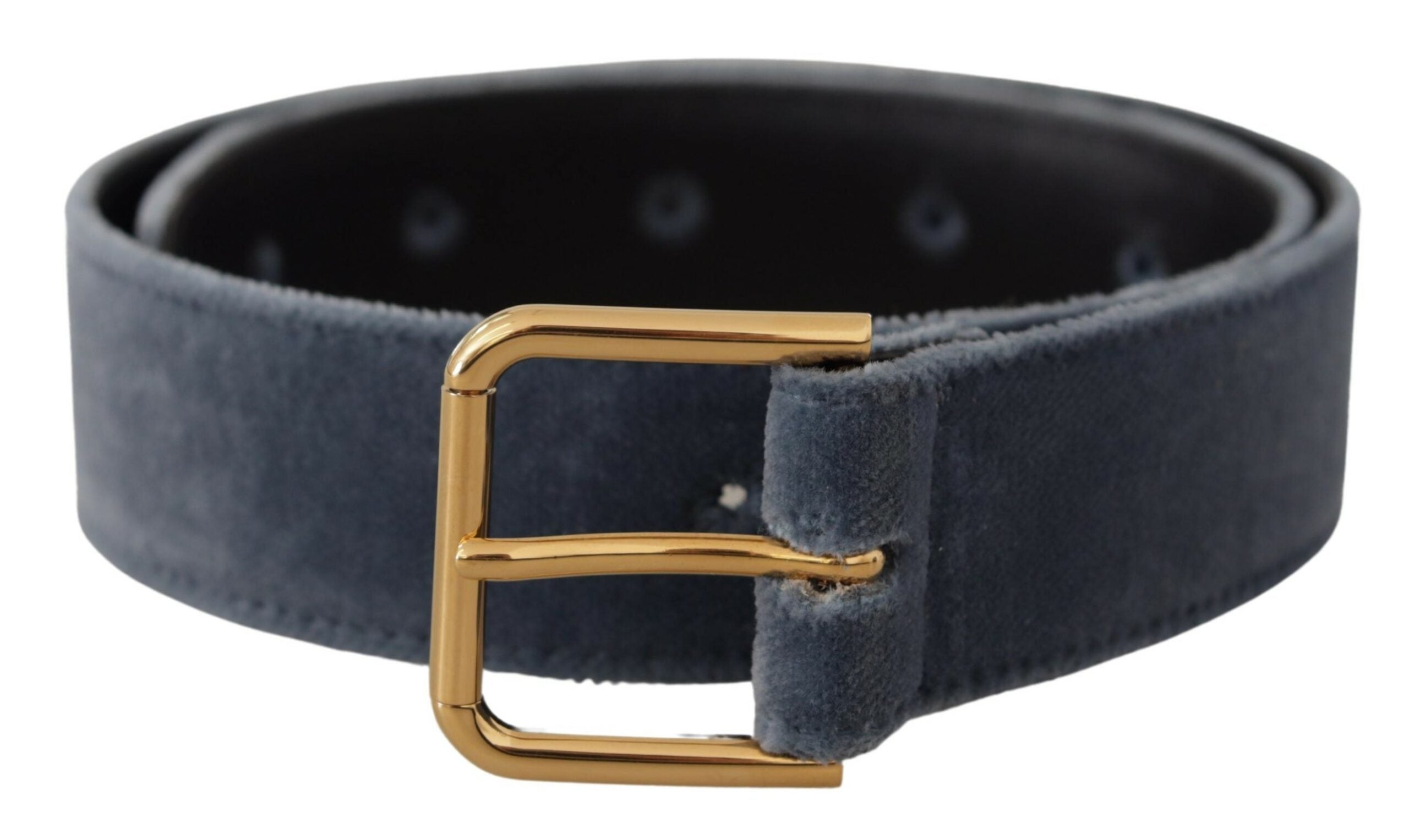 Dolce &amp; Gabbana Elegant Navy Velvet Ζώνη σχεδιαστών