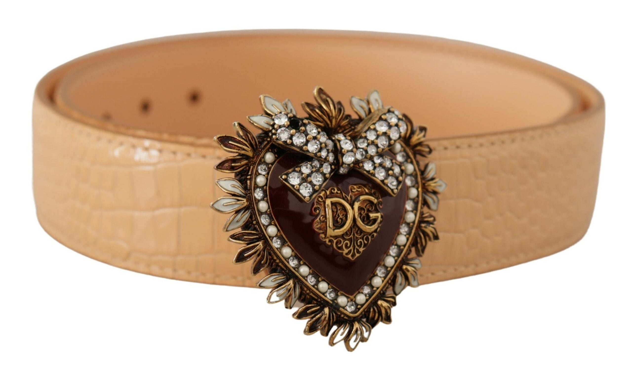 Dolce &amp; Gabbana Μαγευτική γυμνή δερμάτινη ζώνη με χαραγμένη πόρπη