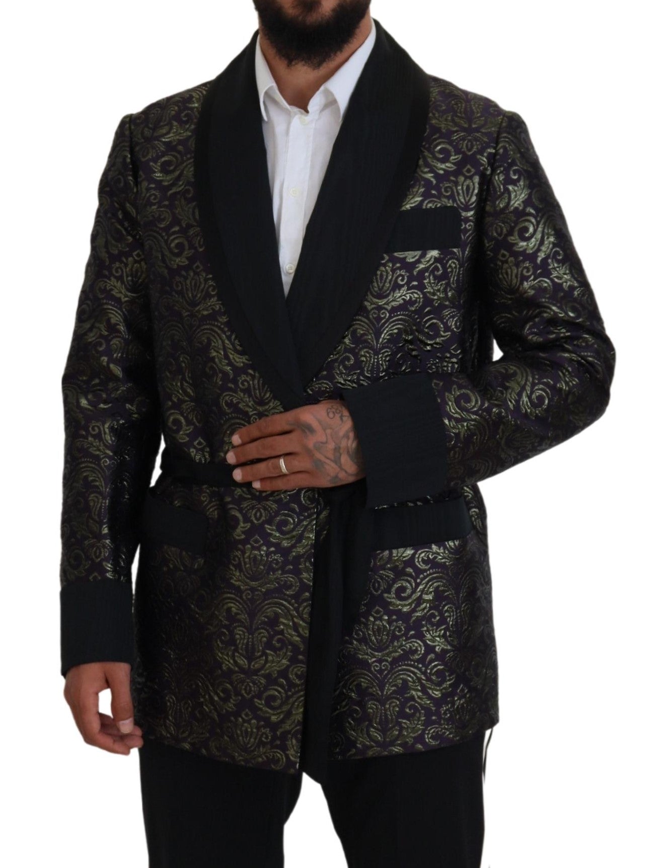 Μπουφάν Dolce &amp; Gabbana Gold Jacquard Robe