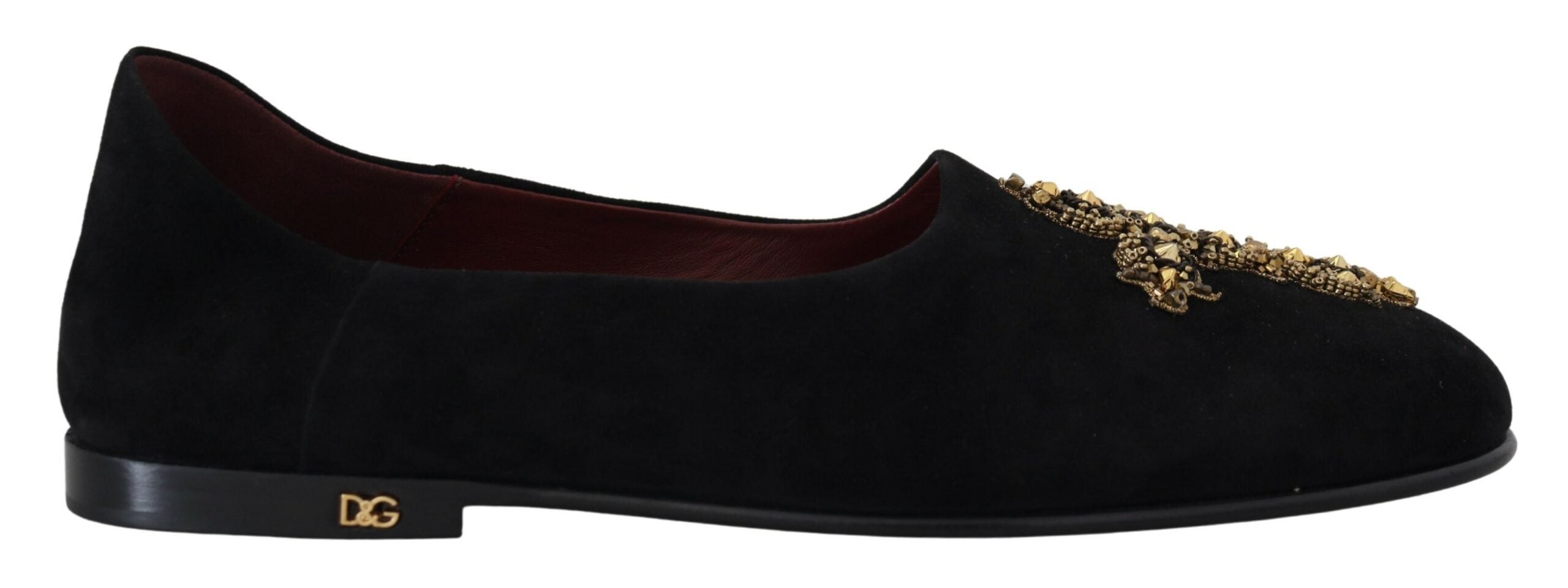 Loafers Dolce &amp; Gabbana Black Gold Crystal Sequined Loafers