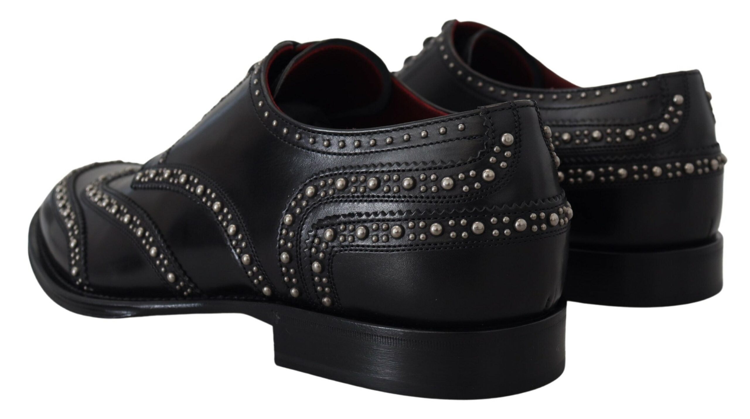 Dolce &amp; Gabbana Elegant Studded Black Derby παπούτσια
