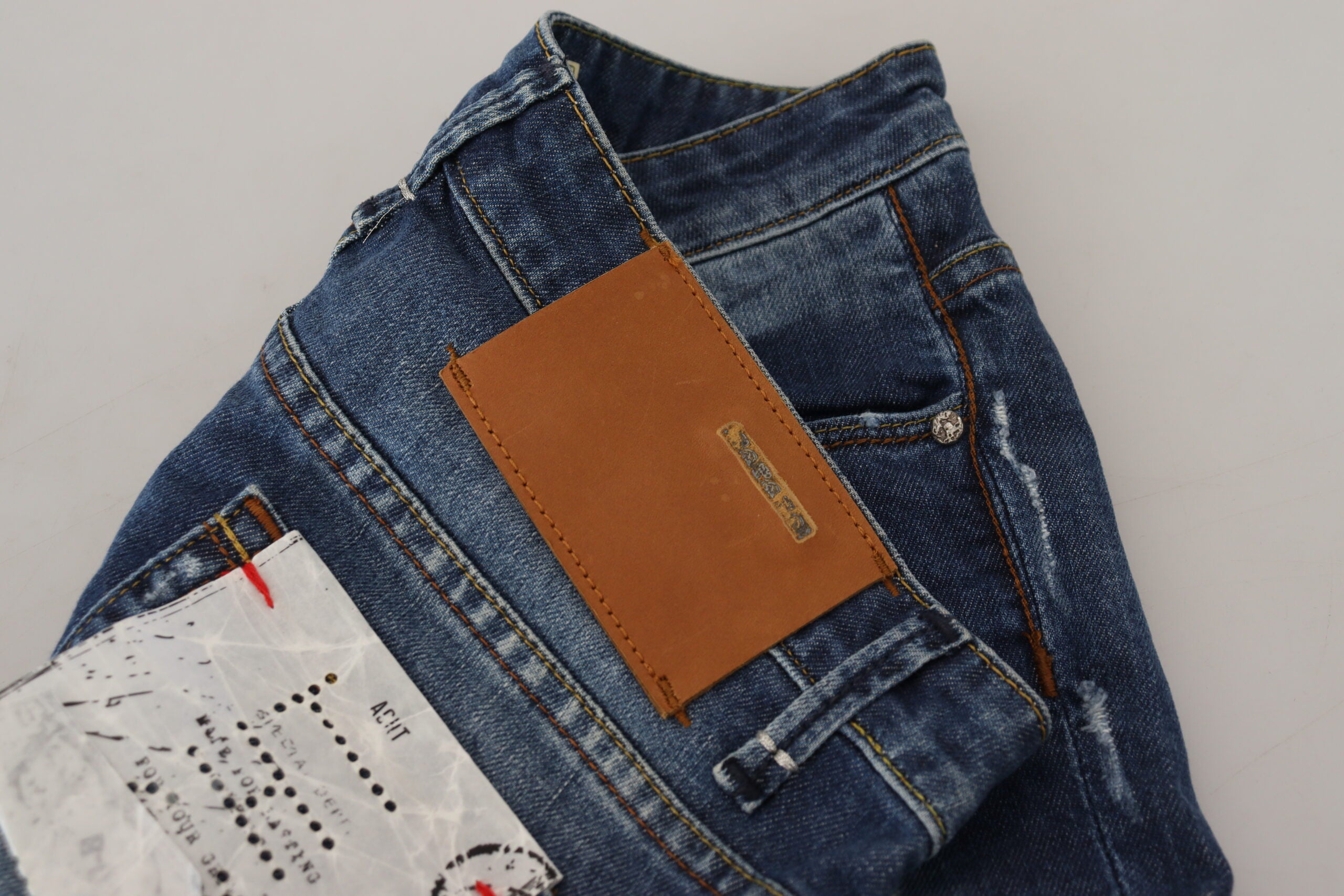 Acht Κομψό Μπλε Πλυμένο Χαμηλόμεσο Skinny Jeans